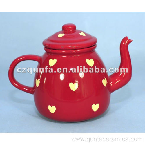 Party ceramic teapot set with handle and lid
